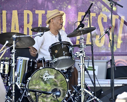 Shannon Powell on Friday, April 12 at French Quarter Fest 2024. Photo by Michael White.