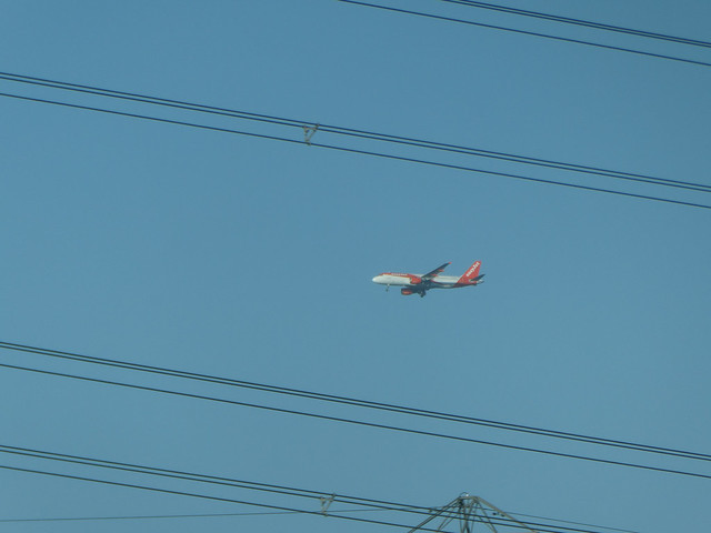 easyJet plane in blue sky