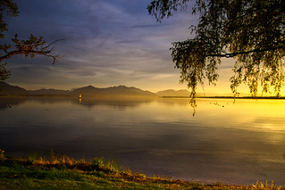 Sunset at the Chiemsee lake in Upper Bavaria