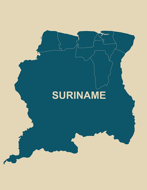 Suriname dark green with districts