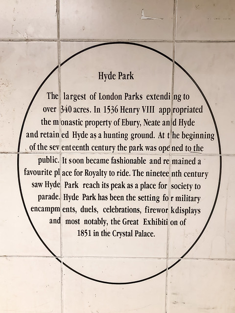 Hyde Park The largest of London Parks extending to over 340 acres. In 1536 Henry VIII appropriated the monastic property of Ebury, Neate and Hyde and retained Hyde as a hunting ground. At the beginning of the seventeenth century the park was opened to the