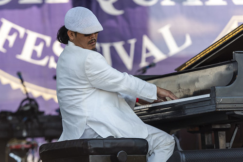 Z2 onstage with Kermit Ruffins at French Quarter Fest 2024. Photo by Kristen Derr.