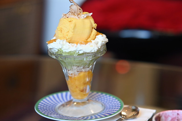 DSC_1707: an ice cream sundae on a plate with a spoon