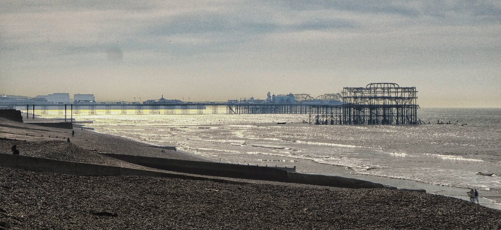 Brighton - the two piers from Hove
