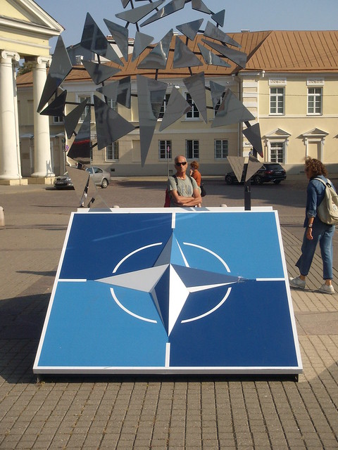 NATO plaque outside the Presidential Palace - Vilneus, Lithuania 2023
