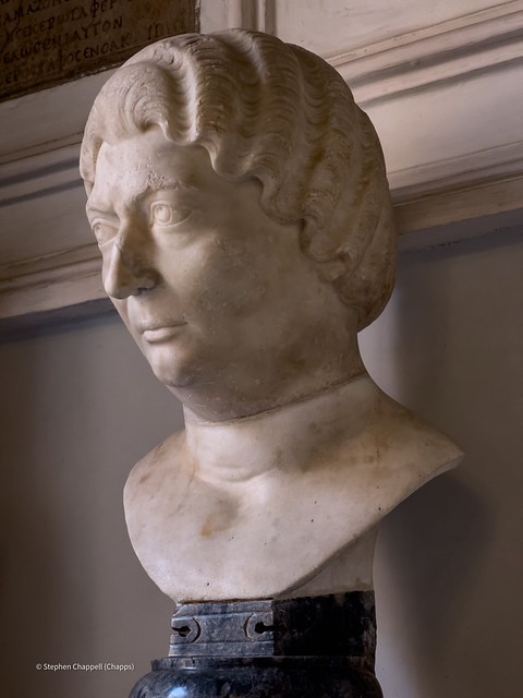 Marble portrait bust of a mature woman