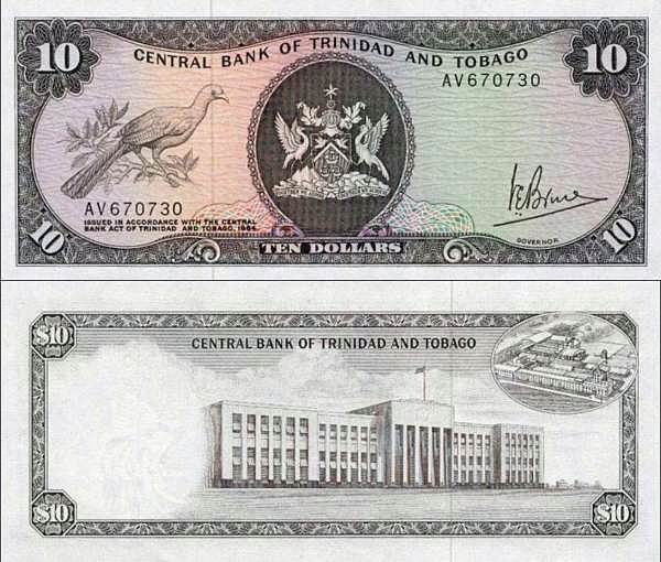 Trinidad and Tobago p32a 10 Dollars-1964
