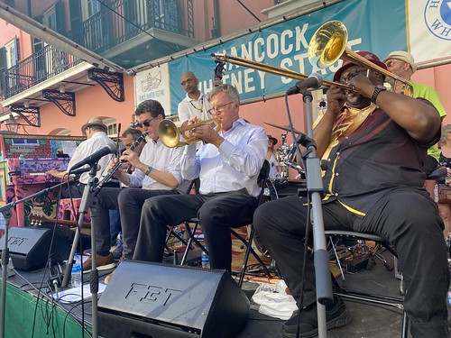 Tommy Sancton's New Orleans Legacy Band at French Quarter Fest on Sunday, April 14, 2024. Photo by Carrie Booher.