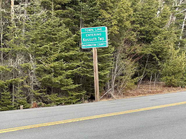 Entering Washington County on Route 6. Kossuth, Maine.