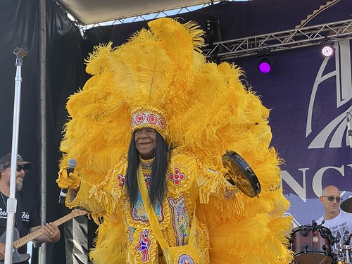 Big Chief Monk Boudreaux at French Quarter Fest on Sunday, April 14, 2024. Photo by Carrie Booher.