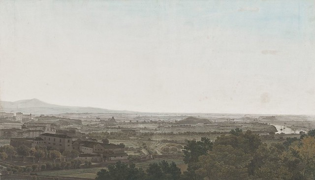 Giovanni Battista Lusieri – private collection. A Panoramic View of Rome From the Aventine Hill Towards the South (c. 1780s)