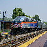 7-25-23, Metra MP36PH-3S 403 Metra train 2213 at Schaumburg, IL.