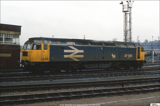 Stratford Depot's 47 120, Bristol Bath Road, October 31st 1987