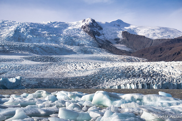 Fjallsarlon glacier and icebergs