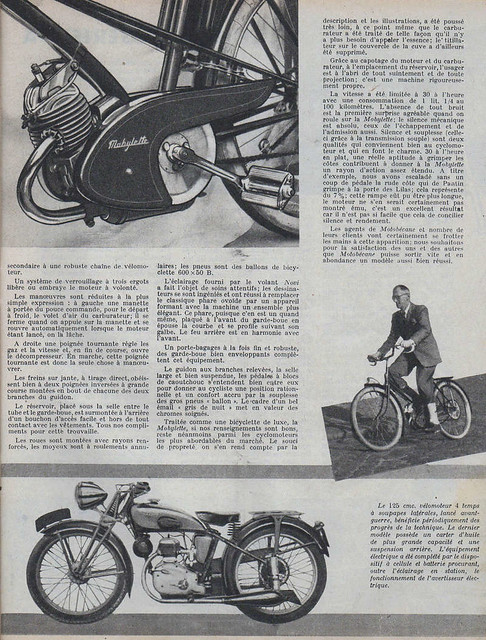 Presentation of Mobylette A.V. 3 in Motocycles, November 1949 (2)