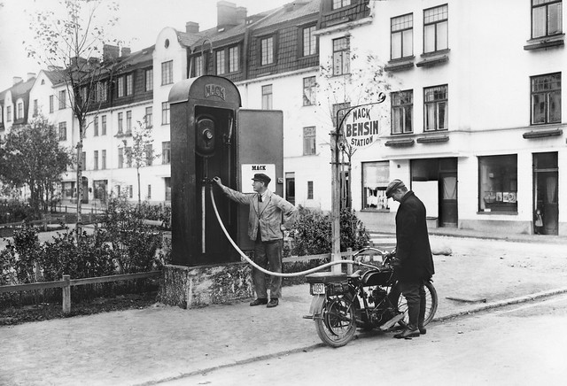 MACK bensinstation, Midsommarkransen, Stockholm, 1913