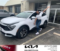 #HappyAnniversary to Ambria and your 2023 #Kia #Sportage from Aaron Lemons at Van Griffith Kia!