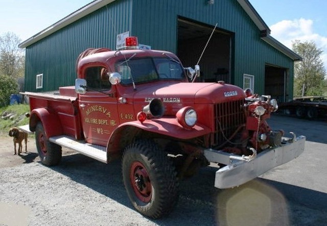 Minerva, NY Volunteer Fire Department 1956 Dodge Power Wagon 4x4 mini-pumper No. E-492_3