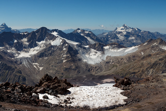 View of the Caucasus Range from Elbrus  (5642m)