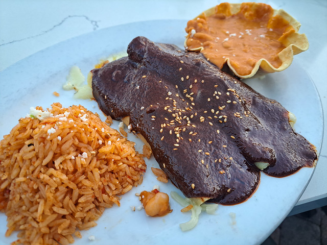 Mole Enchiladas at the Camino mall