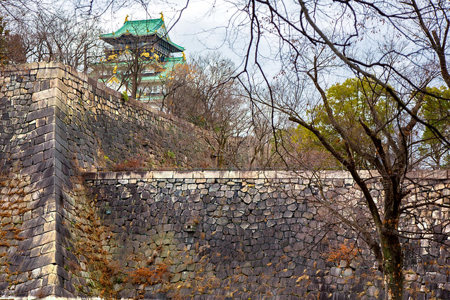 Wall of Osaka Castle _0359