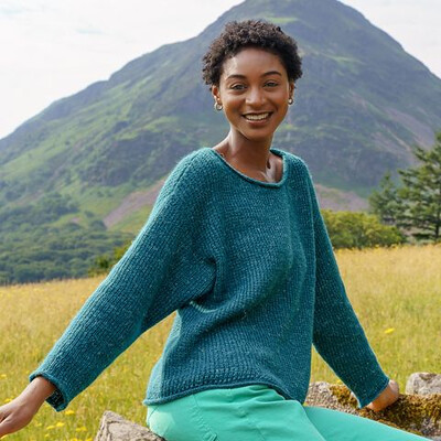 The Recharge Sweater by Clare Mountain-Manipon pattern is free with the purchase of any Fibre Co. yarn