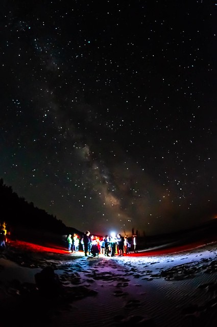 Camp Meriwether stargazing, Milky Way over white