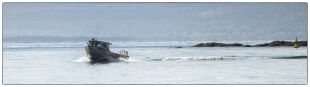 .VCC Alt. Tuesday - Oak Bay Park & Cattle Point - Small fishing boat passing by The Chain Islets