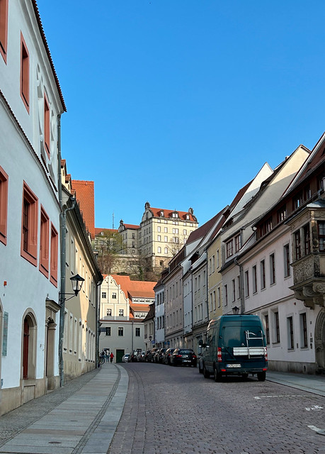 Pirna, Blick zum Schloss Sonnenstein