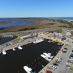 Aerial photo of the replacement marina store and restaurant facility at the Oregon Inlet Marina Aerial photo of the replacement marina store and restaurant facility at the Oregon Inlet Marina.