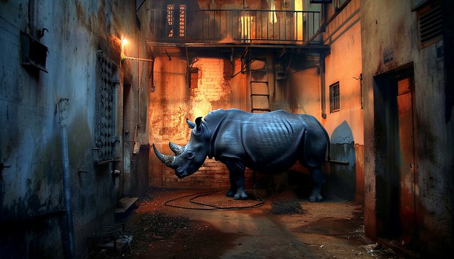 Série 64: Un rhino en ville (3)