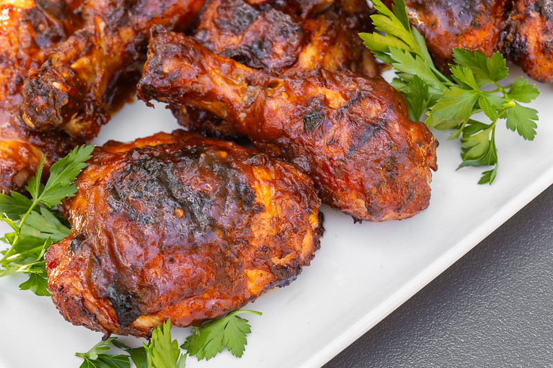 Spicy Mustard-Tomato Barbecue Chicken Recipe :: The Meatwave