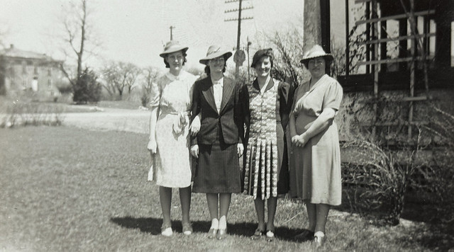 Vintage ladies. Real photo postcard