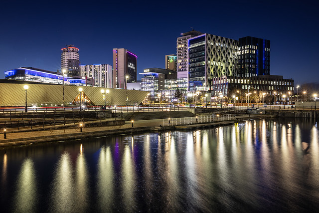 Blue Hour Reflections at Salford Quays