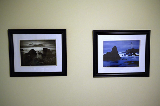 Two photos on the wall.