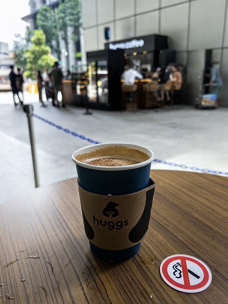 豆漿奶卡布奇諾 Cuppucino e/Soy Milk SGD$6.50 @ Huggs Coffee at GB Building, 143 Cecil St, #01-00, Singapore