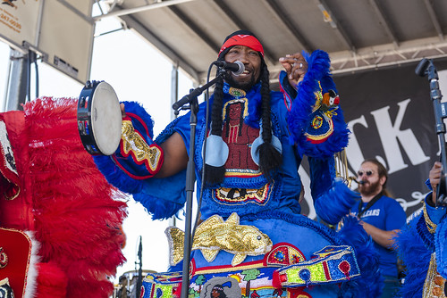 Big Chief Juan Pardo & the Golden Comanches at French Quarter Fest 2024. Photo by Kristen Derr.