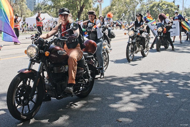 Dykes on Bikes. Melbourne Pride March. 2024.