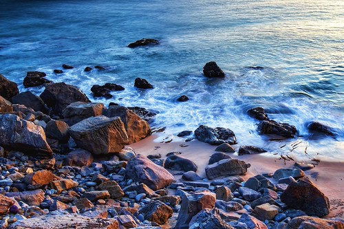 Shoreline by ...-Wink-..., ventura water rocks shore mugu sunset