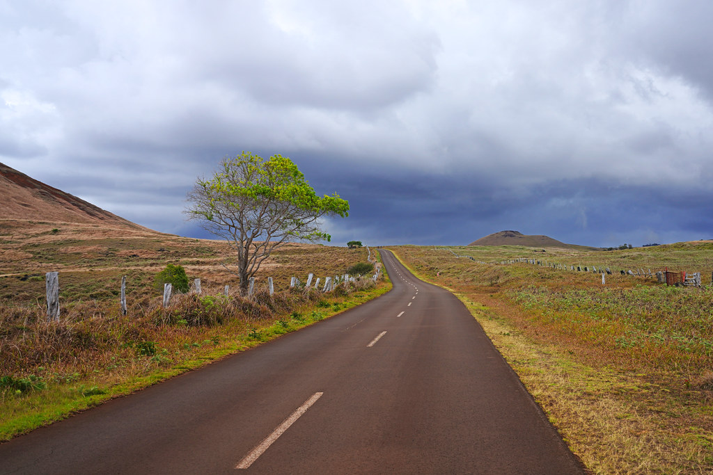 Road into the storm, Easter Island