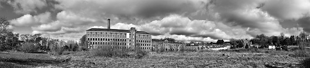 THE OLD GILFORD MILL CO DOWN IN BLACK AND WHITE B&W