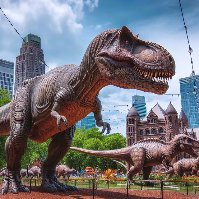 Dinosaurs at Queen's Park in Toronto