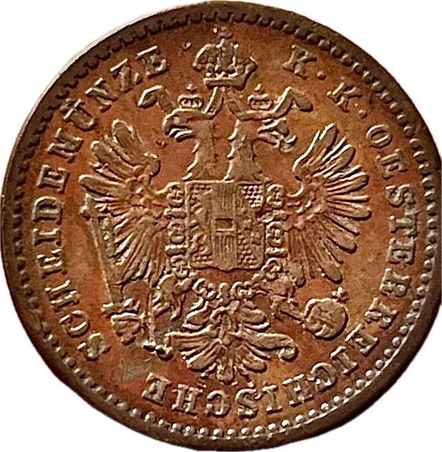 AUSTRIAN EMPIRE - 1 Kreuzer - Austro-Hungarian gulden - (Emperor Franz Joseph I) - K·K·OESTERREICHISCHE SCHEIDEMÜNZE - Mint: Milano - 1858