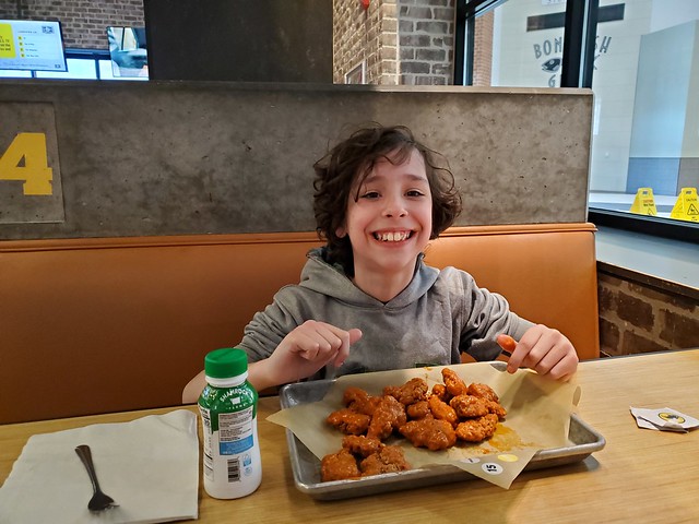 Gabriel picked Buffalo Wild Wings for his 10th birthday dinner.