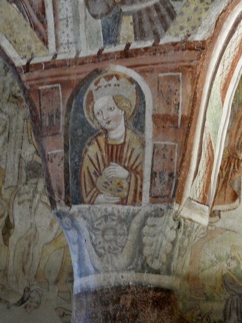 Säule mit St. Katharina.