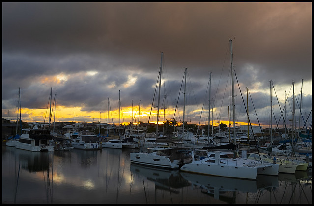 Sunset over Newport Waters-2=
