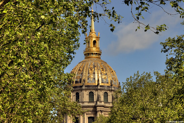 The gold dome of the Hôtel des Invalides: Paris, France.