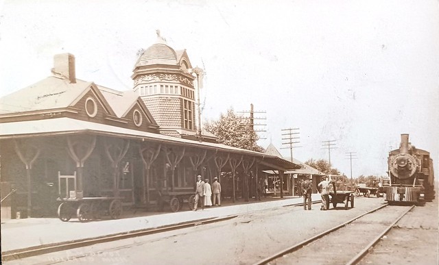 Early Holland Michigan Original Railroad Station (Torn Down - Current One Re-built In Same Location, Later Years - See Cafe In Next Photo)