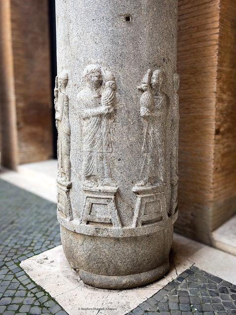 Granite column with Egyptian reliefs