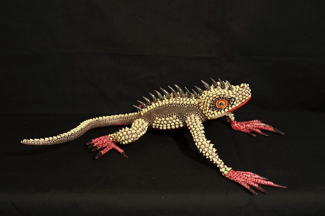 Oaxaca Mexico Wood Carving Lizard Folk Art Alebrije